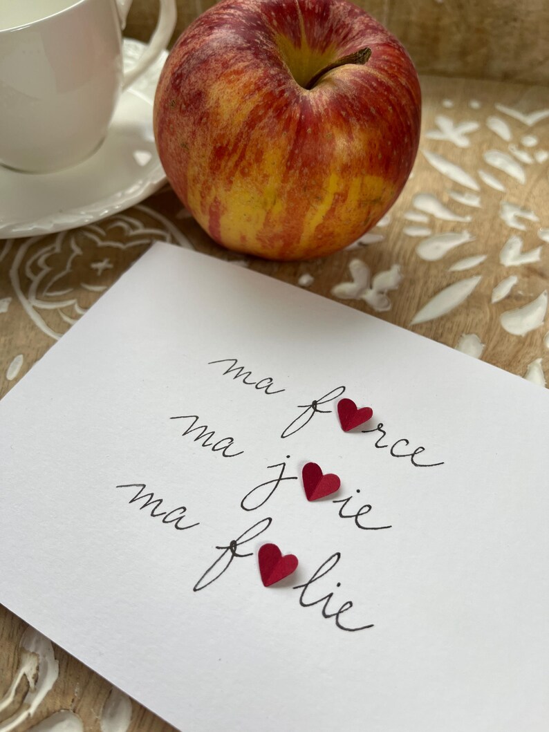 Carte d'amour, carte d'amitié, carte Saint-Valentin, Carte cœur. image 3