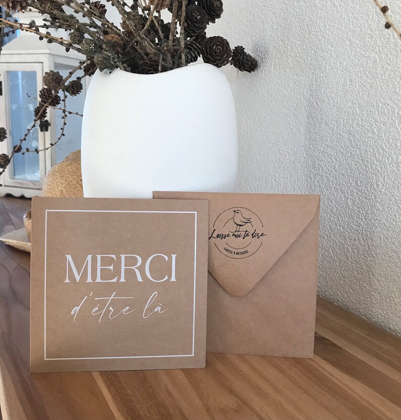 Carte de remerciement, Carte merci, Merci d'être là . image 5