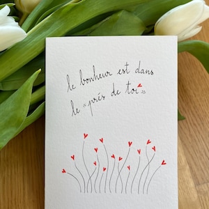 Cartão de amor, cartão de Dia dos Namorados, cartão de declaração de amor, cartão de coração, cartão feito à mão. imagem 4