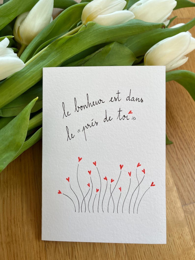 Cartão de amor, cartão de Dia dos Namorados, cartão de declaração de amor, cartão de coração, cartão feito à mão. imagem 4