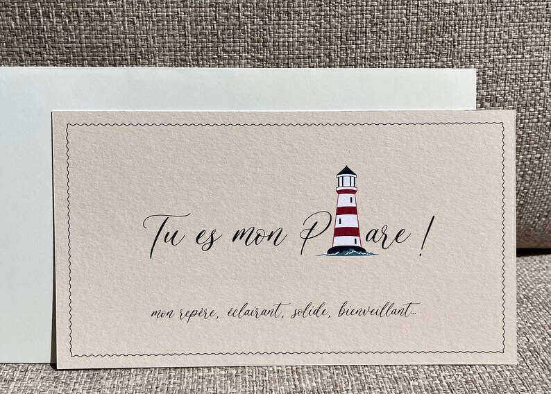 Carte d'amour, Carte de reconnaissance, Carte Tu es mon phare. image 2