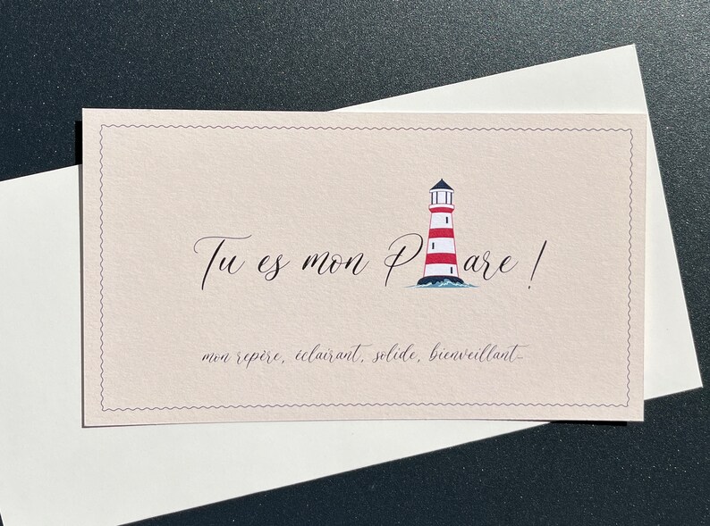Carte d'amour, Carte de reconnaissance, Carte Tu es mon phare. image 6