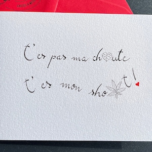 Carte d'amour, carte déclaration d'amour, carte saint Valentin, carte pour femme.