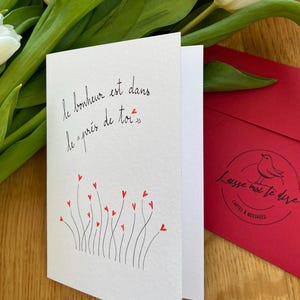 Cartão de amor, cartão de Dia dos Namorados, cartão de declaração de amor, cartão de coração, cartão feito à mão. imagem 6