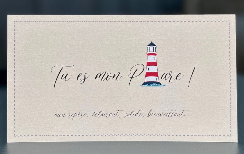 Carte d'amour, Carte de reconnaissance, Carte Tu es mon phare. image 4