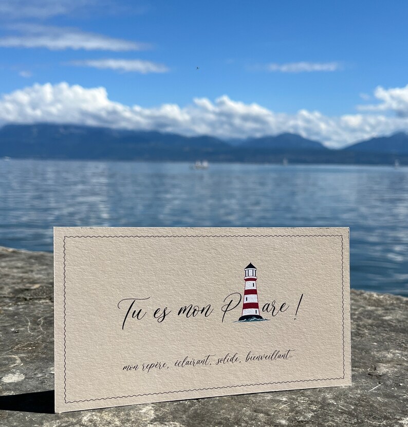 Carte d'amour, Carte de reconnaissance, Carte Tu es mon phare. image 5
