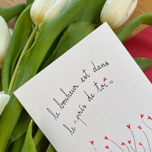 Cartão de amor, cartão de Dia dos Namorados, cartão de declaração de amor, cartão de coração, cartão feito à mão. imagem 5