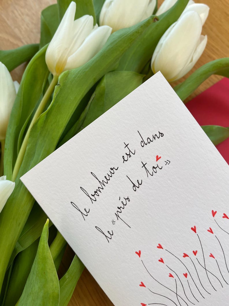 Cartão de amor, cartão de Dia dos Namorados, cartão de declaração de amor, cartão de coração, cartão feito à mão. imagem 5