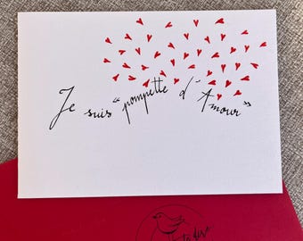 Carte d'amour, carte déclaration d'amour, carte Saint-Valentin, Carte pour fiançailles.