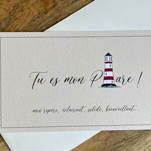 Carte d'amour, Carte de reconnaissance, Carte Tu es mon phare. image 8