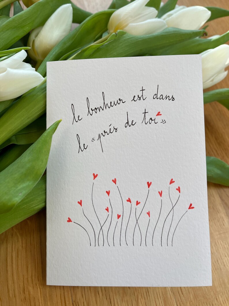 Cartão de amor, cartão de Dia dos Namorados, cartão de declaração de amor, cartão de coração, cartão feito à mão. imagem 8