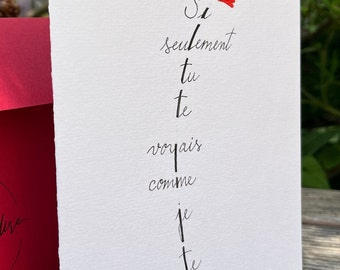 Carte pour redonner confiance en soi, carte d'amour, carte d'amitié.