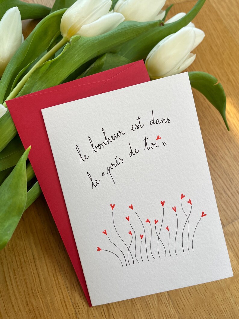 Cartão de amor, cartão de Dia dos Namorados, cartão de declaração de amor, cartão de coração, cartão feito à mão. imagem 7