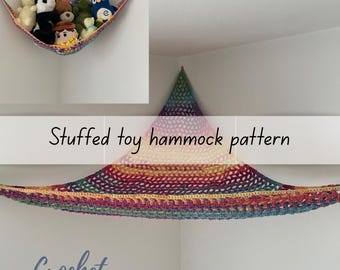Crochet Pattern / PDF Download / Crochet Stuffed Toy Hammock Pattern / Storage for Nursery or Bedroom / Physical Item