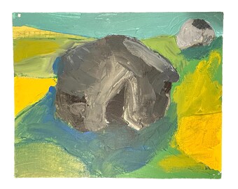 Original Acrylic Painting – “Two Boulders” | 11" x 14" | Landscape on Canvas Board