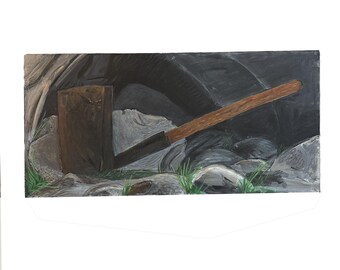 Pipe That Belonged to the Old Leatherman – Original Acrylic Painting, 24" x 12"