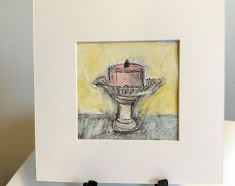 Original Hand-Drawn Artwork 9x9 | Colored Illustration | Unique Wall Art | One-of-a-Kind Gift | Small Home Décor