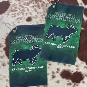 Custom Towel, County Fair Award, Livestock Show Award, Stock Show Gift, Custom Livestock Award, Jackpot Show Award