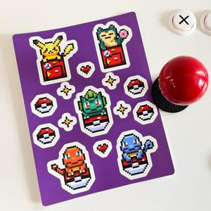 Gamer Sticker Sheet - Laptop / Water Bottle / Phone / Planner, Waterproof Car Decal, Pixel Art, Video Games, Sticker Book, Gamer