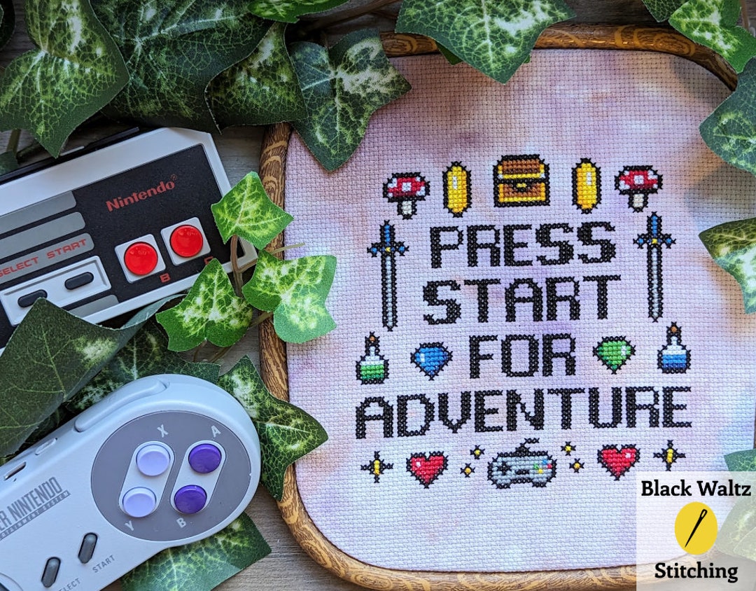 Video Game Cross Stitch Pattern Instant Download PDF Fantasy Cross Stitch, Gamer Cross Stitch