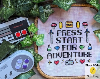 Video Game Cross Stitch Pattern - Instant Download PDF - Fantasy Cross Stitch, Gamer Cross Stitch, Pixel Cross Stitch, Gaming Cross Stitch