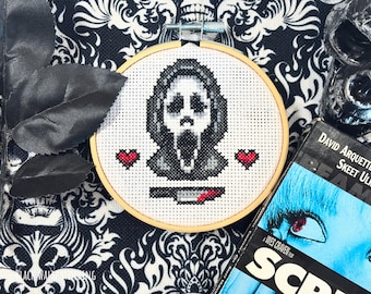 Beginner Horror Cross Stitch Pattern - Instant Download PDF - Beginner Cross Stitch, Spooky Cross Stitch, Horror Movie Cross Stitch