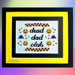 Dead Dad Club kruissteekpatroon - Instant download pdf - grappige kruissteek, oneerbiedige kruissteek, morbide kruissteek, morbide humor
