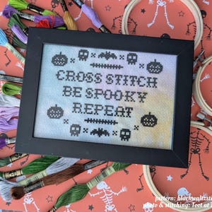 Cross Stitch, Be Spooky, Repeat Cross Stitch Pattern - Instant Download PDF - Halloween Cross Stitch, Spooky Cross Stitch