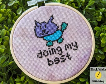 Doing My Best Cross Stitch Pattern- Instant Download PDF - Funny Cross Stitch, Cute Cross Stitch, Beginner Cross Stitch, Easy Cross Stitch