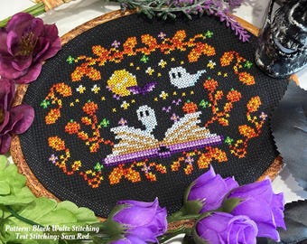 Storyween Cross Stitch Pattern - Instant Download PDF - Bookish Cross Stitch, Read Cross Stitch, Spooky Cross Stitch, Halloween Cross Stitch