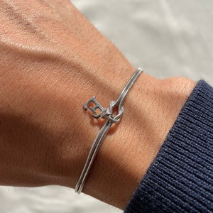 Personalized Knot Bracelet, Custom Initial Love Knot Bracelet, Matching Best Friend Jewelry, Infinity Friendship Bracelet Gift for Couples image 3