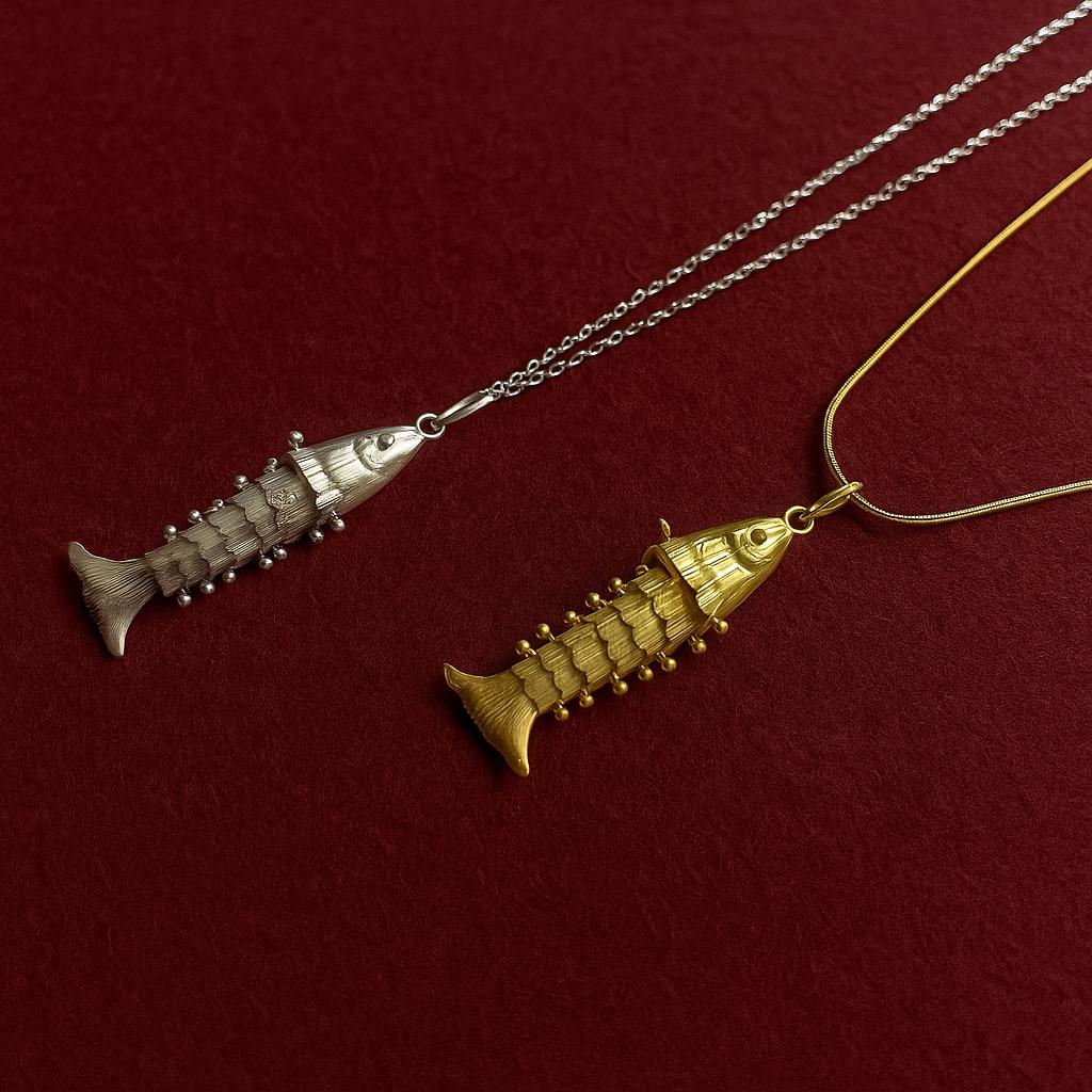Movable Fish Necklace, Articulated Fish Pendant, Sea Lover Gift, 3D Fish Necklace ,Pisces Symbol, Minimalist Fish Jewelry, Mother Day Gift