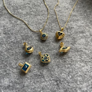 Evil Eye Halskette Gold, Evil Eye Anhänger, Blaue Augenschutz Halskette, Minimalist Schmuck für Frauen, spirituelles Geschenk, Lucky Amulett