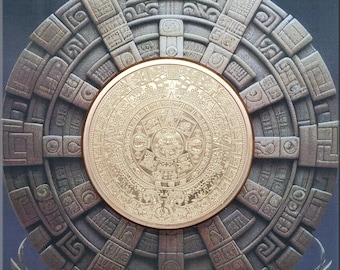 5 oz Pure Copper Round – Aztec Calendar Coin