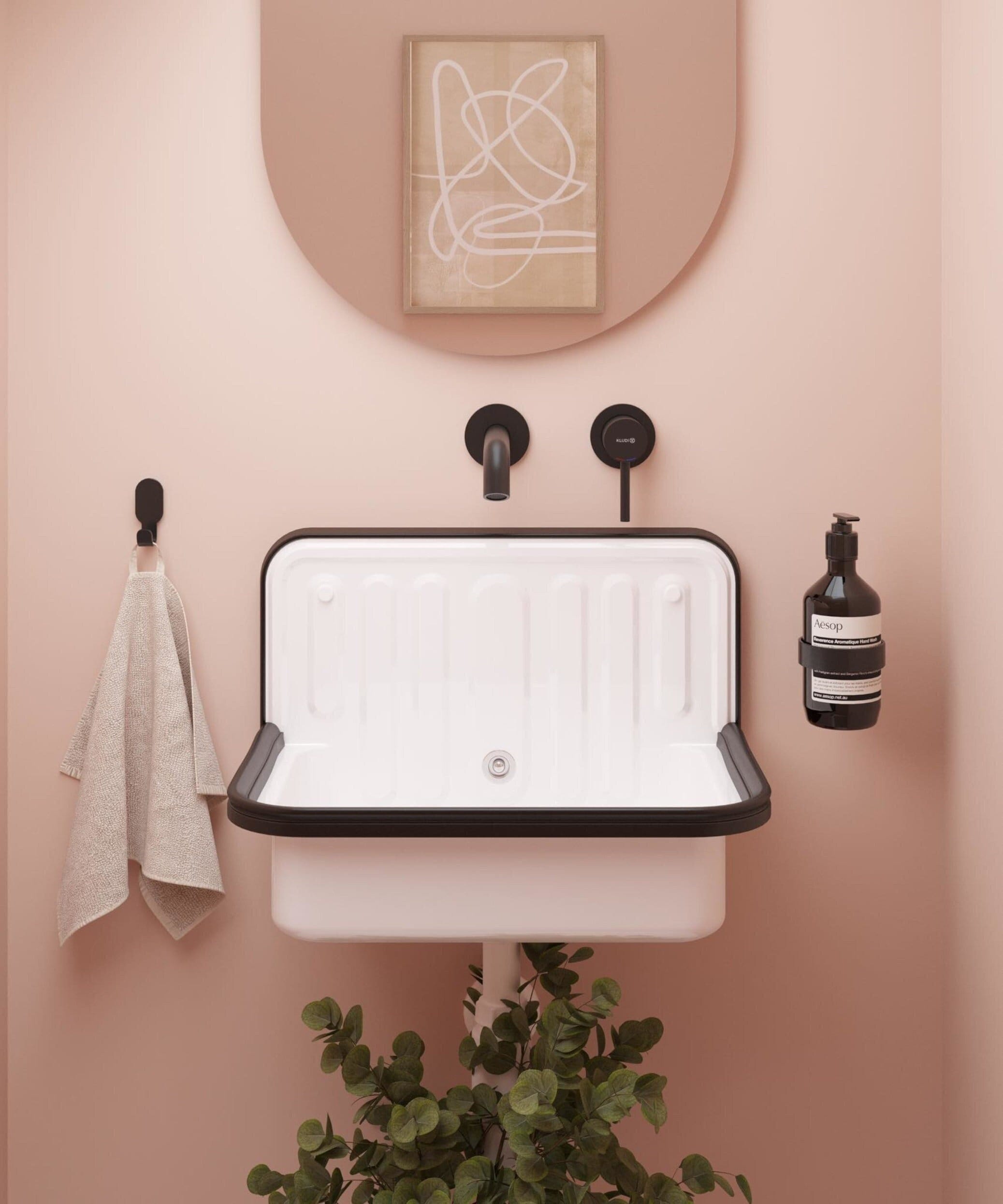 German Vintage Sink, Farmhouse Sink, Wall-Mounted Sink, White Kitchen Sink, Bathroom Sink, Laundry Room Sink, Bathroom Decor