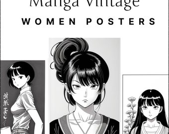 5 Manga Style Anime Women Posters, Women posters, Posters for bedroom, anime, anime poster, Japanese style picture, anime photo, manga pic
