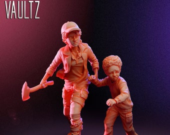 Clementine en Alvin | TWD | Overlevenden | VaultZ-miniaturen | 3D-geprinte miniatuur