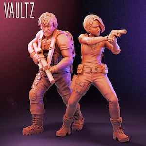 Jill Valentine & Carlos Oliveira | RE | Survivors | VaultZ Miniaturen | 3D Gedruckt
