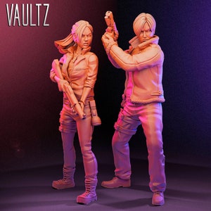 Claire Redfield & Leon Scott Kennedy | RE | Hinterlassenen | VaultZ Miniaturen | 3D gedruckt