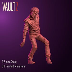 Retro Pop Dancer Zombie | The Good Old Days | Zombies | VaultZ Miniatures | 3D Printed Miniature