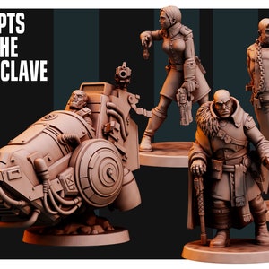 Adepts of the Conclave | 32 mm Grimdark Heroic Scale | Gothic Sci-Fi Inquisition Forces | 3D Printed Resin Models | Red Pilgrim Miniatures
