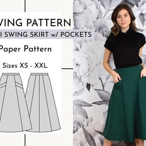 Uncut XS-L Ladies Swing Pocket Skirt by Clares Place - Etsy