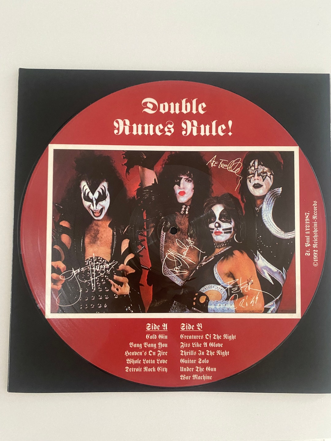 KISS Picture Disc 'double Runes Rule' Limited Edition Vintage Bootleg ...