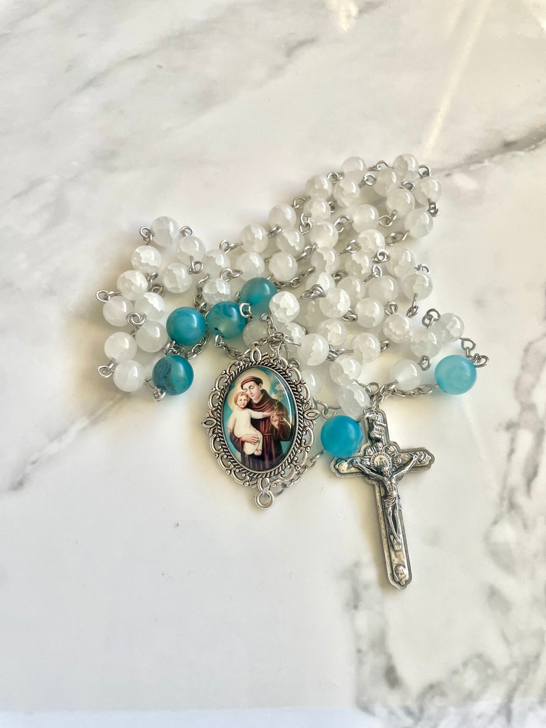 Saint Anthony Rosary Prayer Beads Catholic Rosary Etsy