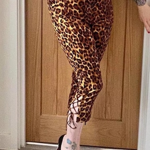 Leopard Lace up Pants - Etsy