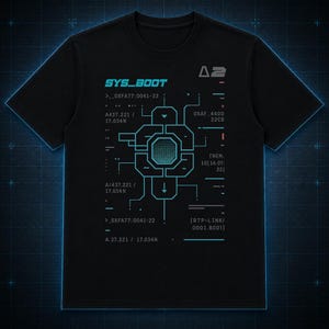 Programmer Graphic Tee, Computer Science Shirt, Futuristic UI T Shirt, Hacker Techwear Clothing