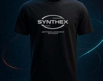Futuristic Tech Logo T Shirt // Retro Sci-Fi Corporate Emblem Tee // Dystopian Aesthetic Clothing // Cyberpunk Design