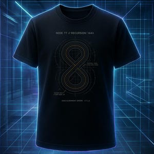 Geometric Tech Diagram T-Shirt // Retro Sci Fi Aesthethic Shirt //  Infinity Symbol Tee // Gift for Math Geek