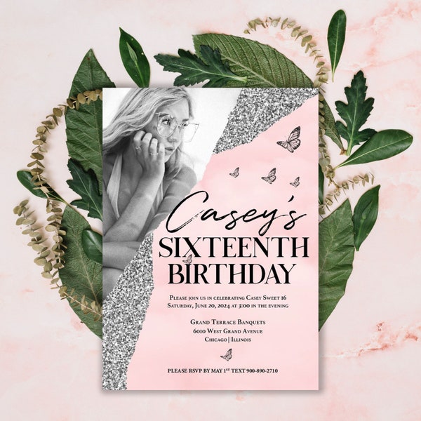 Sweet Sixteen Birthday invitation