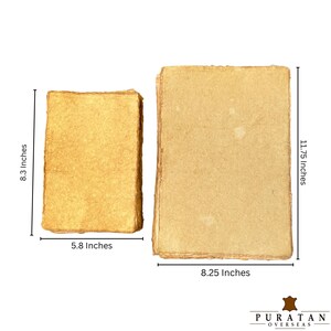 Büttenrand Holz frei handgemachtes Recyclingpapier Dekopapier Umweltfreundliches Papier a4, a5 Papier mit ungefüttertem 130 g/m² Pack von 50 Stück